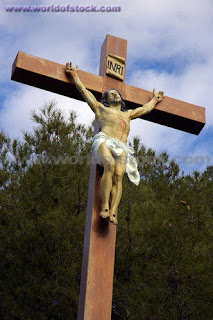 Jesus Christ nailed on wooden cross free religious christian pic
