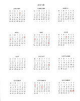 święta 2010 kalendarz
