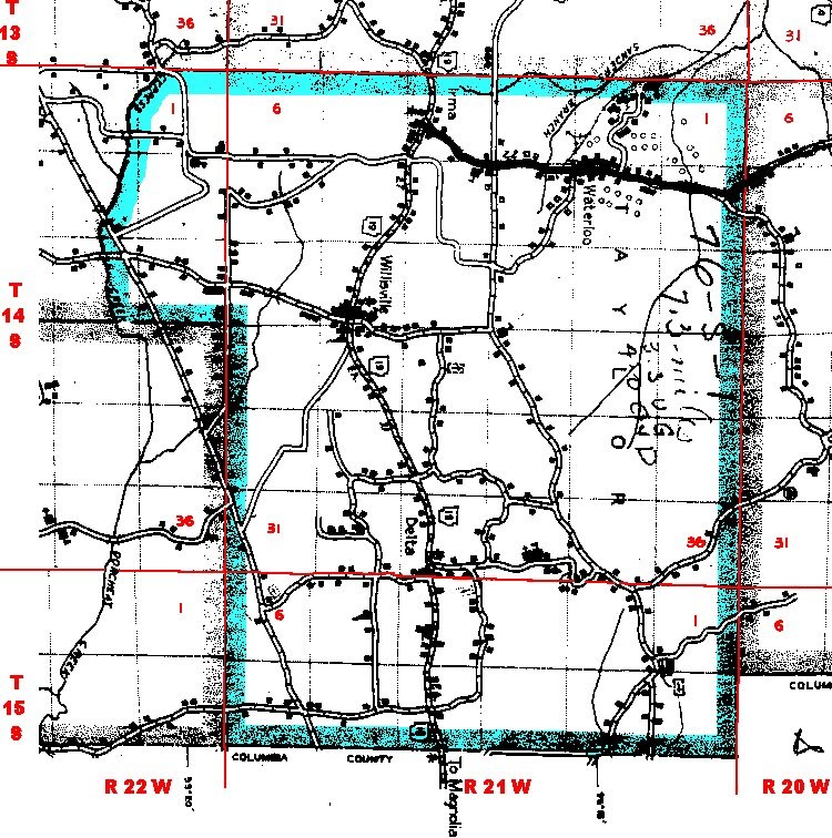 OLETYMS Nevada County Townships Map