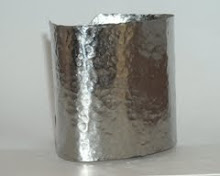 Hammered Stainless Steel Cuff - extra wide!