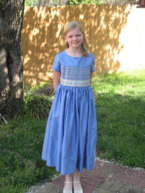 Blue smocked easter dress top