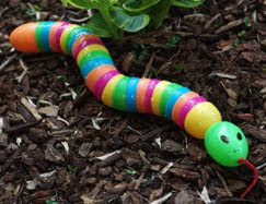 Plastic easter eggs in the shape of a snake