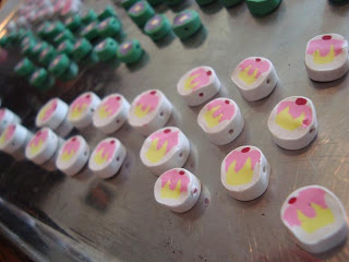 Display of Clay Beads With Cupcake Shape Design