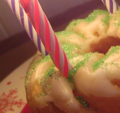 Closeup of edible wreath