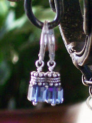 Blue crystal w/bali bead earrings - $18 SOLD