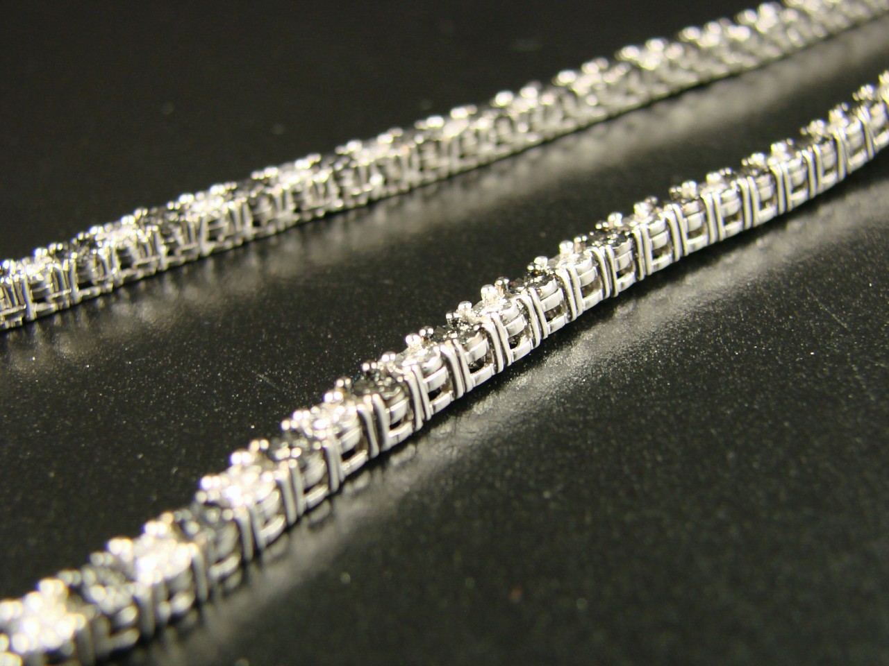 Brand New Solid Sterling Silver, wrapped in 10k White gold Diamond Chain.(53.9 grams).