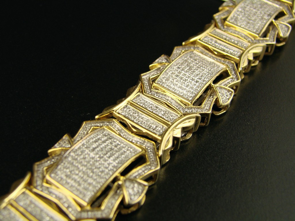 new_york_jewels MENS FULL WHITE 22MM XL DIAMOND BRACELET BANGLE 5.18 CT