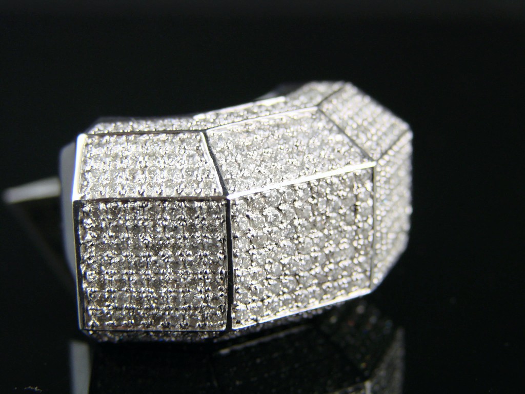 new_york_jewels: MENS 14K WHITE GOLD ROUND CUT VS DIAMOND GOLIATH RING