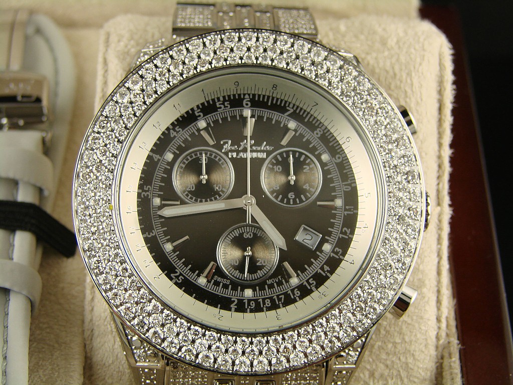 new_york_jewels: JOE RODEO PLATINUM JOJO BIG BEZEL WHITE DIAMOND WATCH