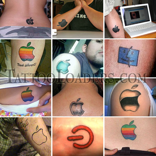 There are fans of Mac so much that they sport Apple computer logo tattoos?