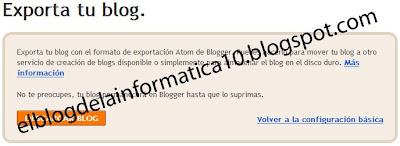 pantalla exportar tu blog