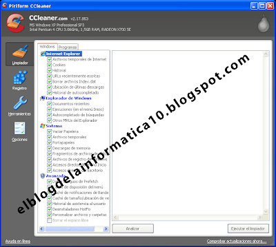 Limpieza del ordenador con CCleaner