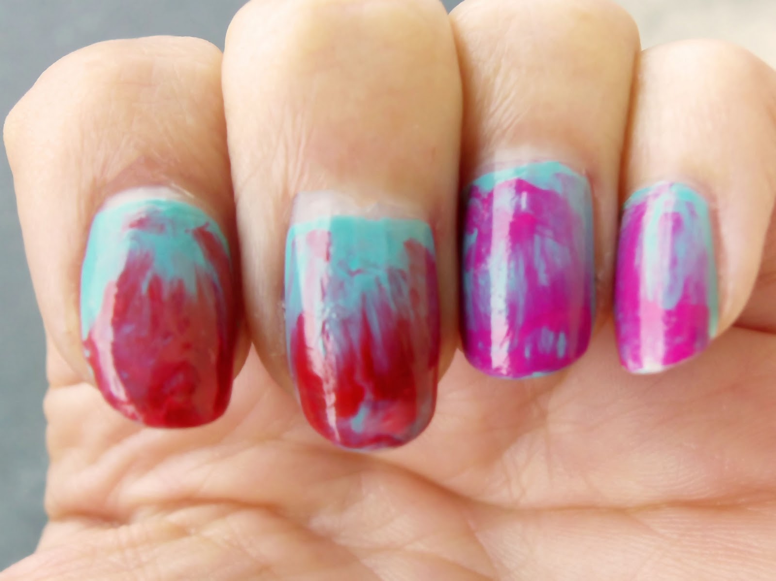 10. Cute Pink and Blue Watercolor Nails - wide 8