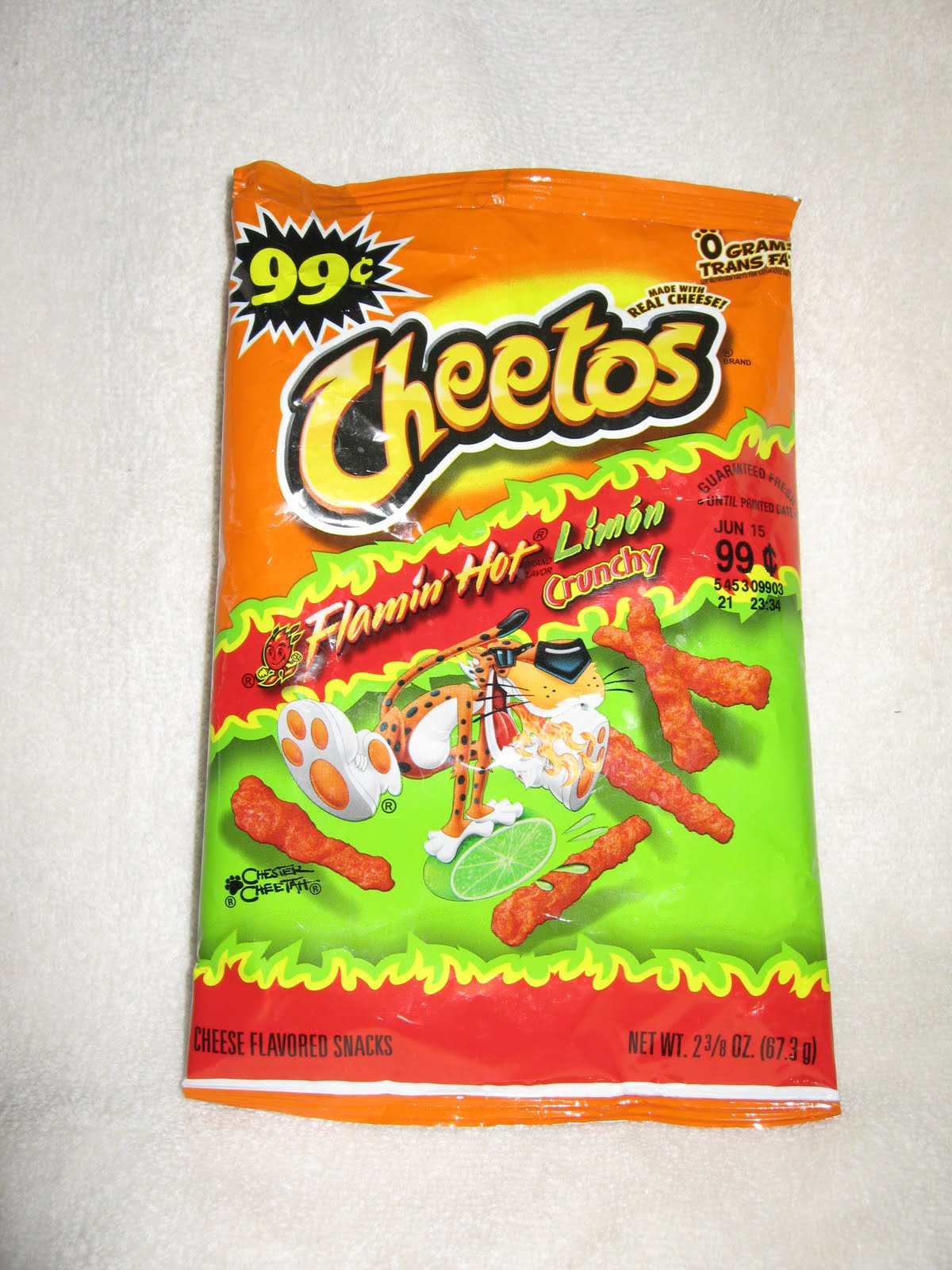 Cheetos Limon Flamin Crunchy Exotic Regular Spicy.