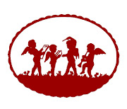 Free Valentine Clip Art (valentine silhouettes single red musical cherubs)