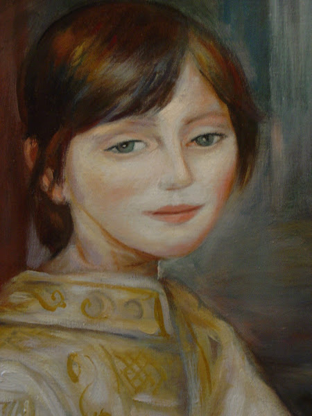 exemple de portrait peint à la manière de Renoir , style français et impressionniste