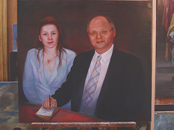 portrait peint pour un couple Viennois , d 'après documents photographiques