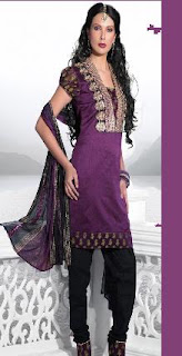 Blue Violet Kurta Kela Brocade  Chudidaar