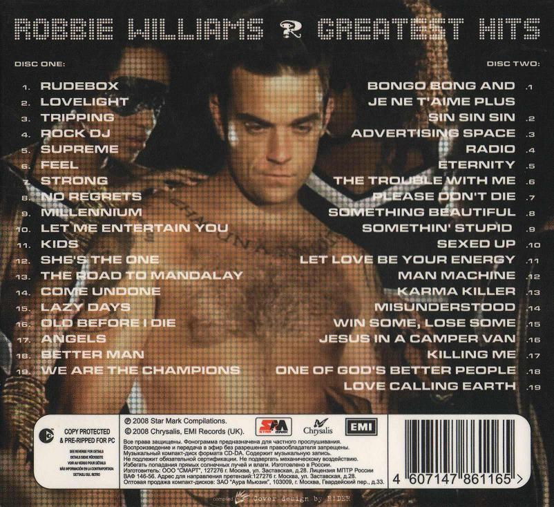 Robbie williams greatest hits 2cd 2016