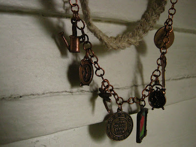hemp braid and copper charm necklace