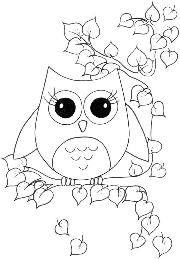 unique coloring pages owl cartoon - photo #9