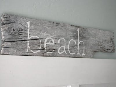 wood beach sign