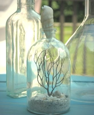 decorate bottle with shell cork