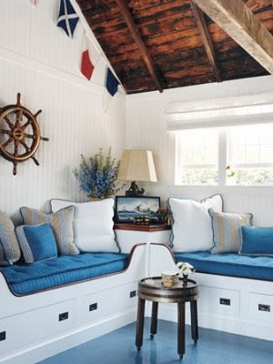 hanging signal flags in dining room