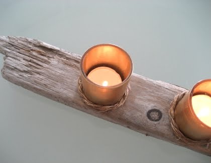 my driftwood candle holders
