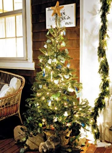 Christmas tree with seaglass ornaments