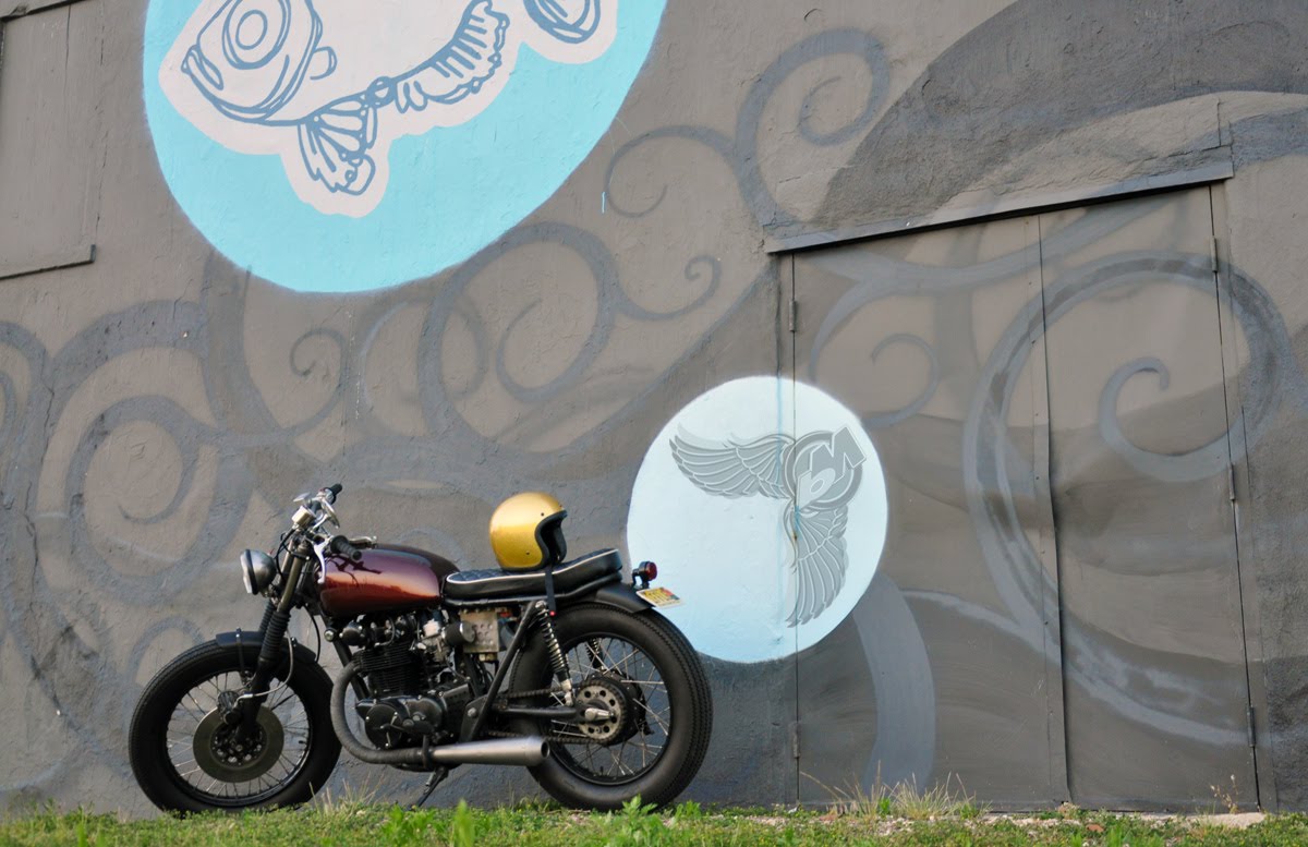 1971 cb450 cafe racer artsy pic