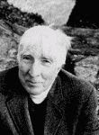 black and white photograph of John Updike circa 2004