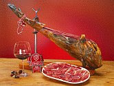 color photograph of a Jamon Iberico, Spanish air cured ham