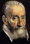 A color photo of a section of the portrait of Giorgio Giulio Clovio by El Greco about 1570 CE.