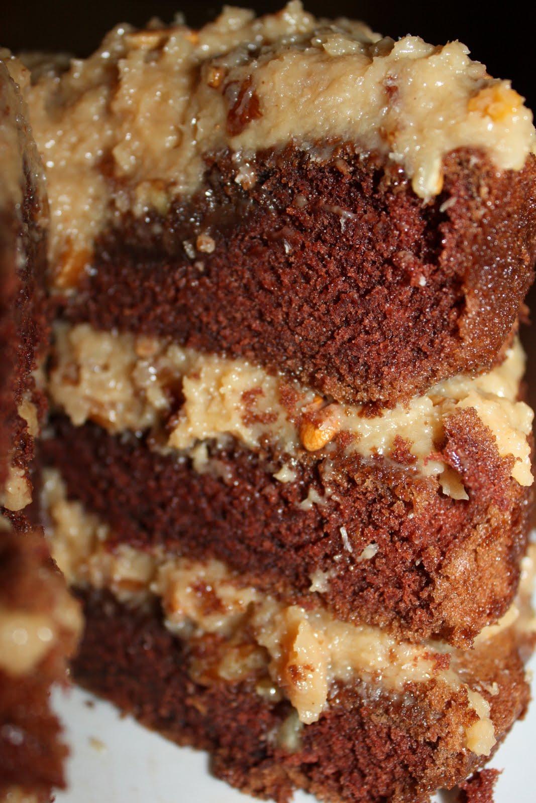Bake it or Break it German Chocolate Cake with Caramel Pecan Frosting