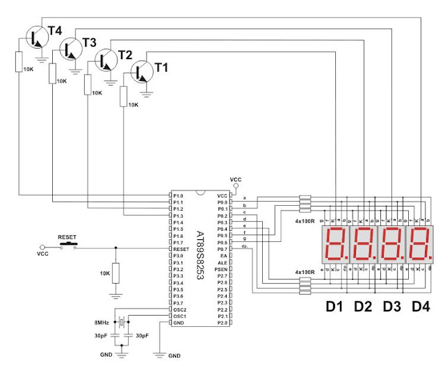 8051 Interfacings: 7 segment display