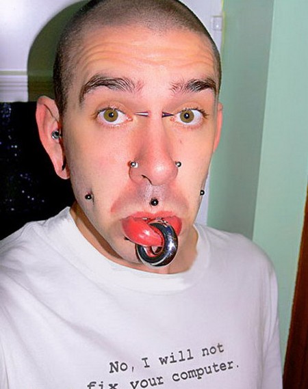 Crazy facial piercings