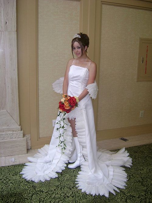 Wedding dress with a unique cutout design