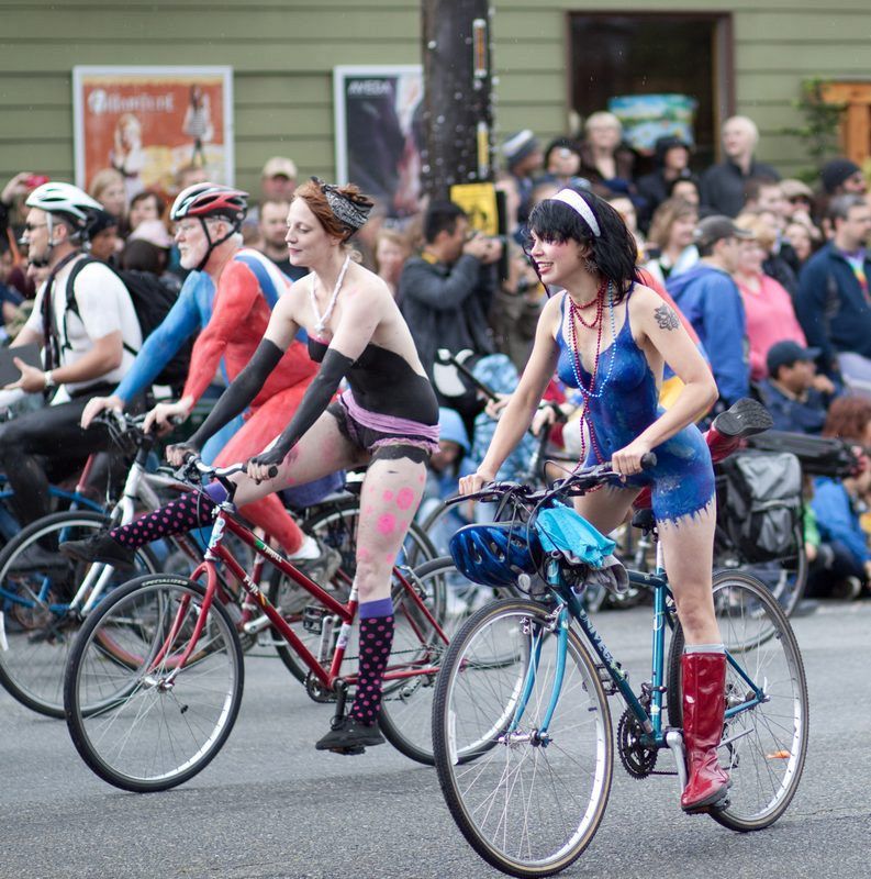 Mobile Masti Cyclists Take Part In The Annual London World Naked Bike 