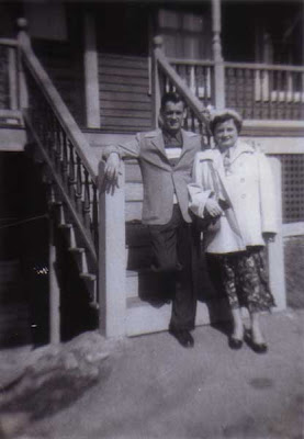 Tom and Flo on the Vose Street Steps - circa 1952