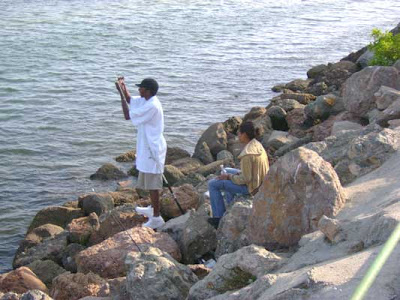 Couple Fishing at Marina Del Rey 7/30/07