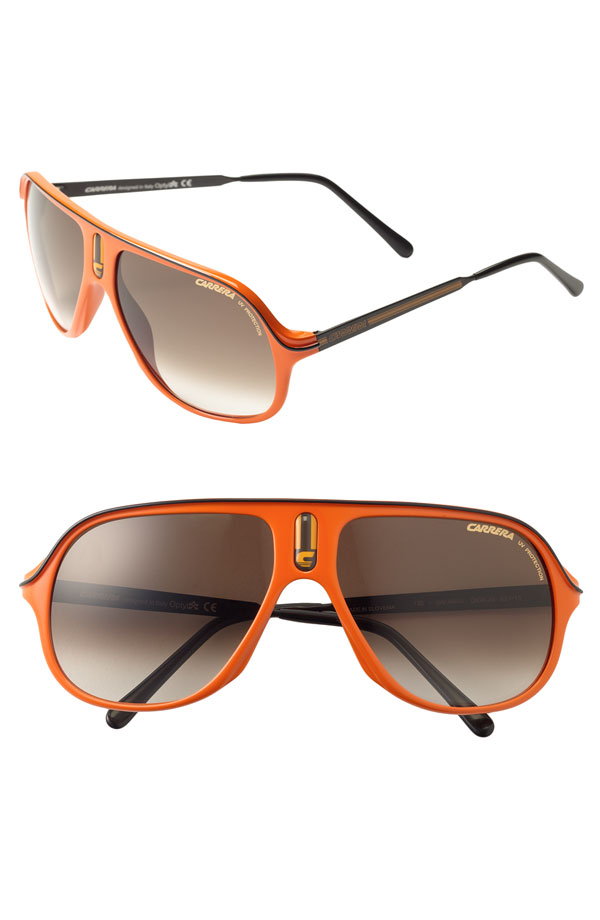 Orange Sorbet' Carrera Eyewear 'Safari' Polarized Aviator Sunglasses