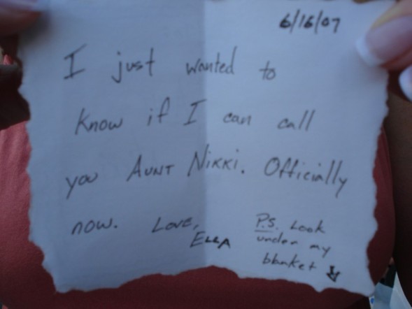 This is the note Brian wrote, when he asked me to marry him!