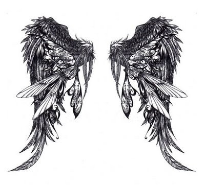 Wing Tattoo Designs Cross