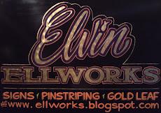 ''Elvin'' Ellworks, Pinstriping, Goldleaf, lettering.