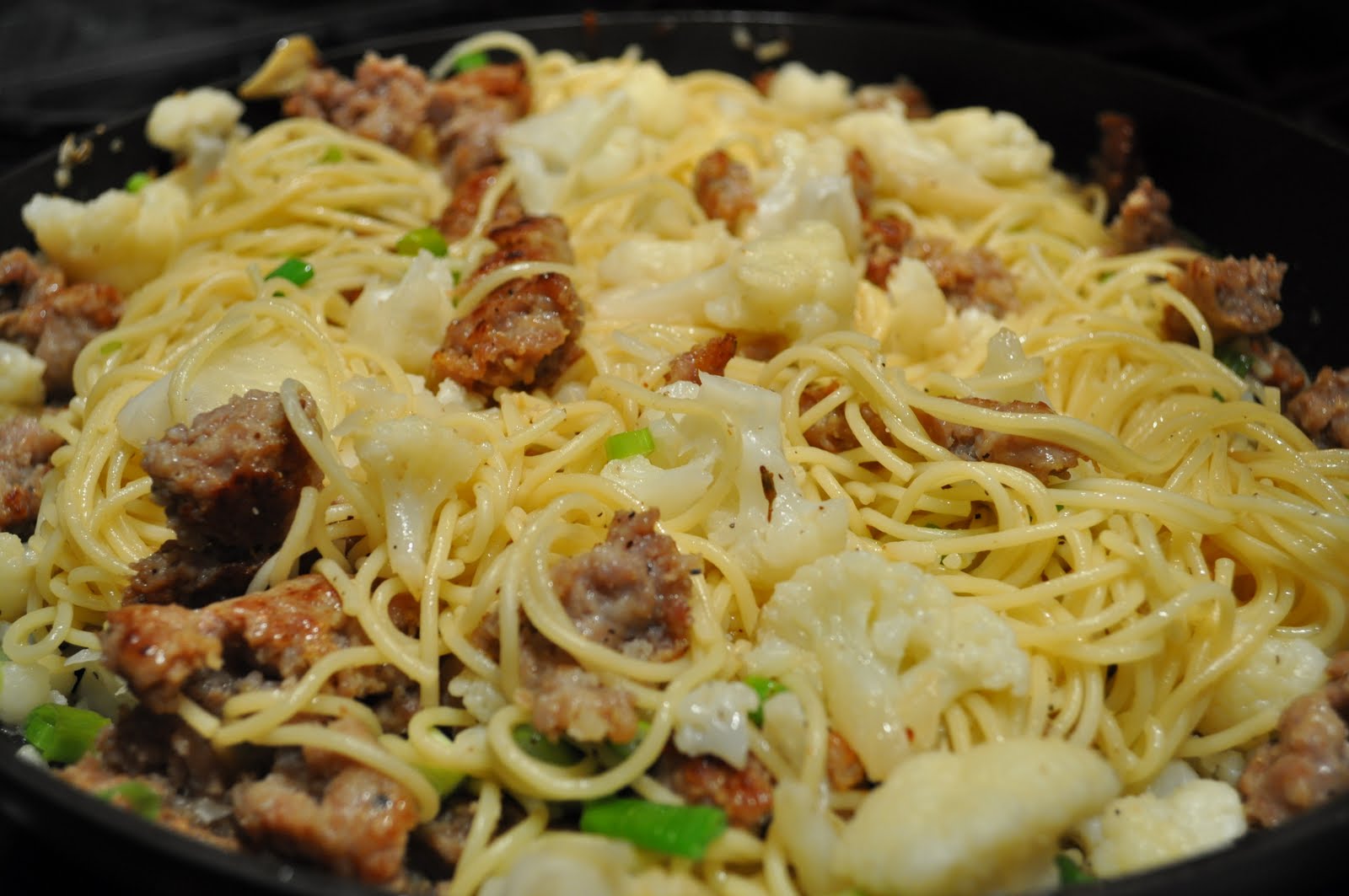 Stirring Up A Dream Sausage Cauliflower Spaghetti