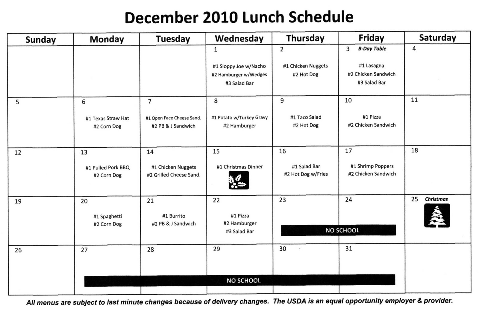 Cougar Corner December Calendars