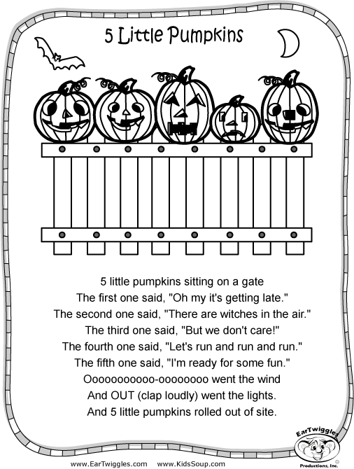 Free Printable Five Little Pumpkins Sitting On A Gate Printable Free Printable Five Little Pumpkins Sitting On A Gate Printable