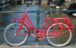 Red Bike on canal.