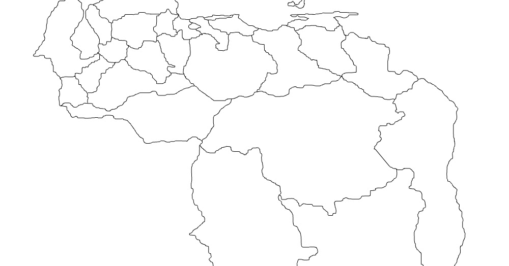 Mapas De Venezuela Mapa De Venezuela Blanco Y Negro